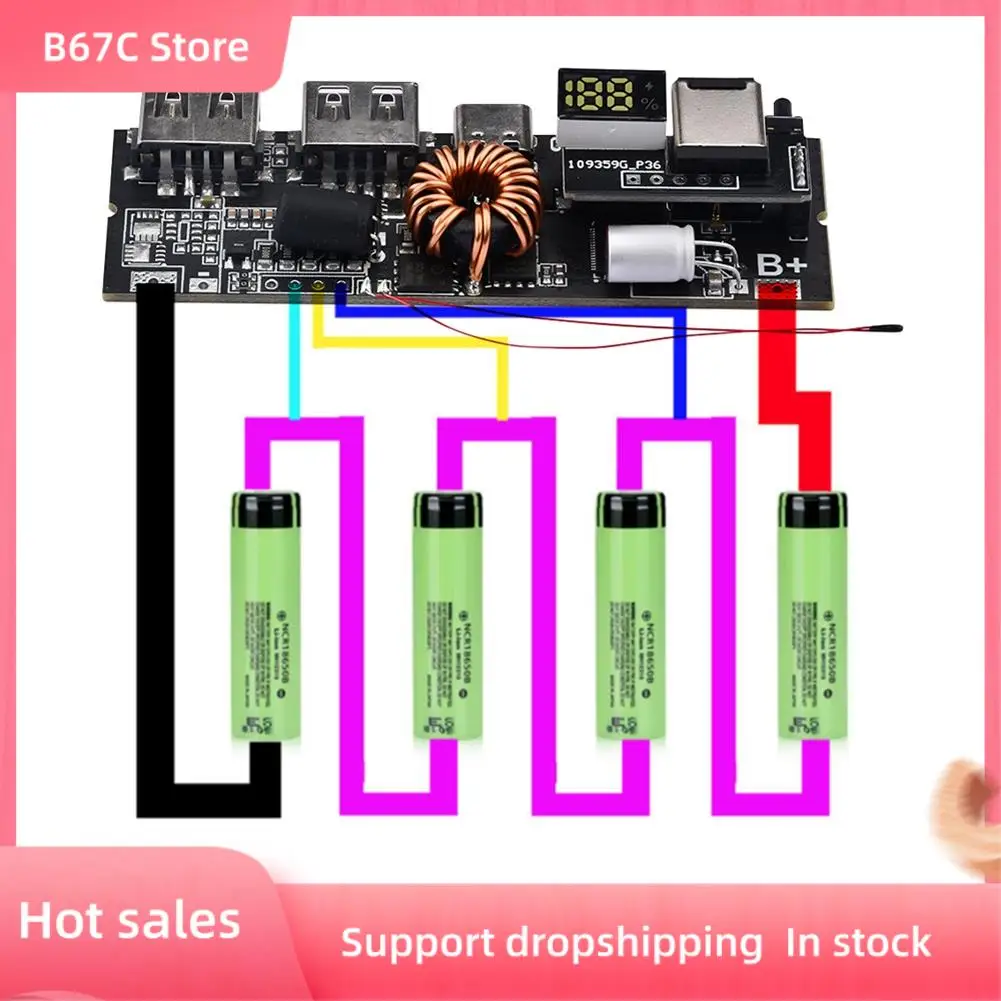 B67C PD Power Bank, 6 портов, 21700, двухсторонняя быстрая зарядка, мобильный модуль питания для сборки аккумулятора большой емкости 18650
B67C PD Power Bank, 6 портов, 21700, двухсторонняя быстрая зарядка, мобильный модуль питания для сборки аккумулятора большой емкости 18650