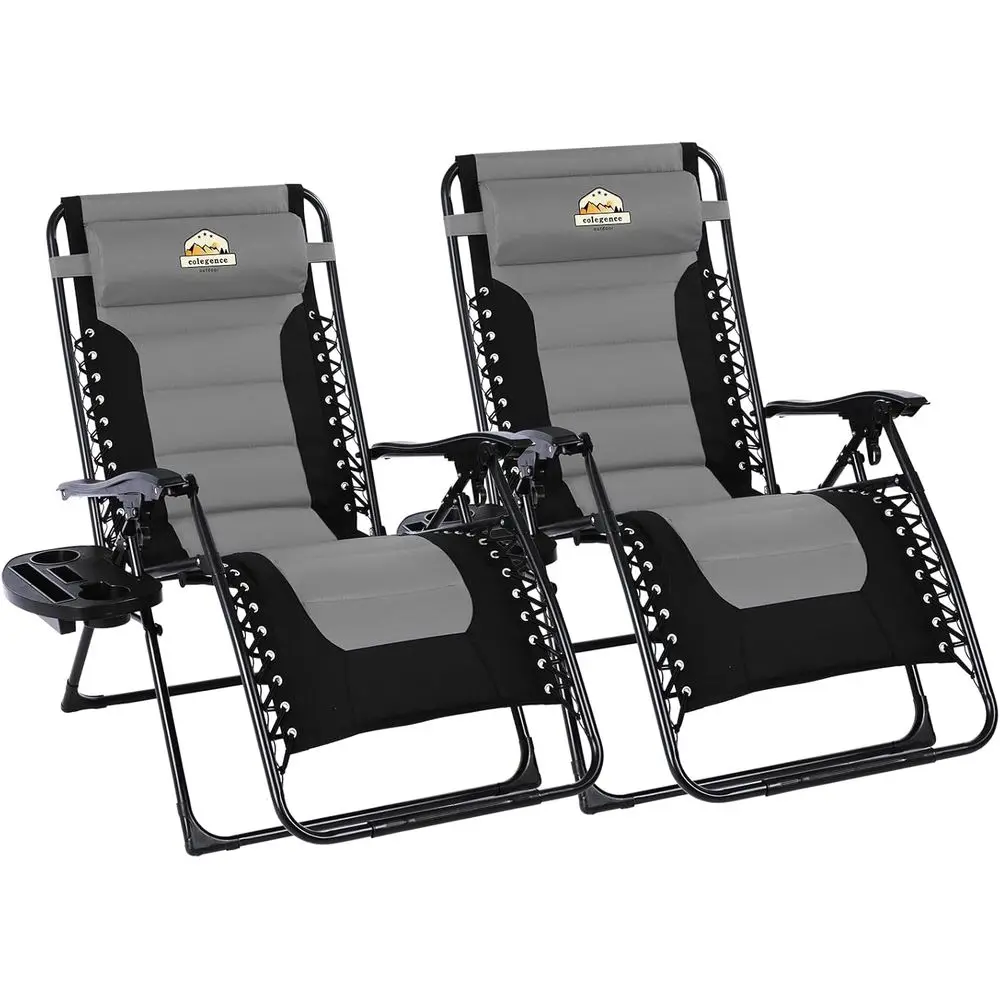 Oversized Padded Zero Gravity Lounge Chair Set o 2, oldable Patio Anti Gravity Reclining Chairs olding Lawn Recliner with Cup Ho
Oversized Padded Zero Gravity Lounge Chair Set o 2, oldable Patio Anti Gravity Reclining Chairs olding Lawn Recliner with Cup Ho