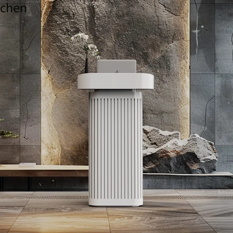 HXL high-end information desk simple modern company reception desk stainless steel paint checkout page
HXL high-end information desk simple modern company reception desk stainless steel paint checkout page