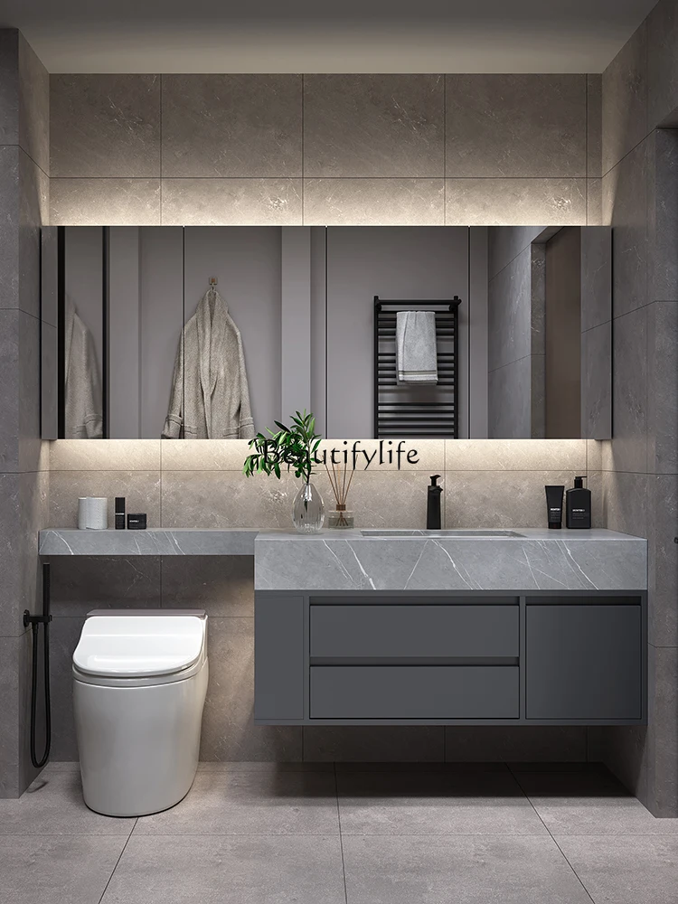 Light luxury smart bathroom cabinet combination rock slab integrated basin modern simple washing table bathroom cabinet
Light luxury smart bathroom cabinet combination rock slab integrated basin modern simple washing table bathroom cabinet