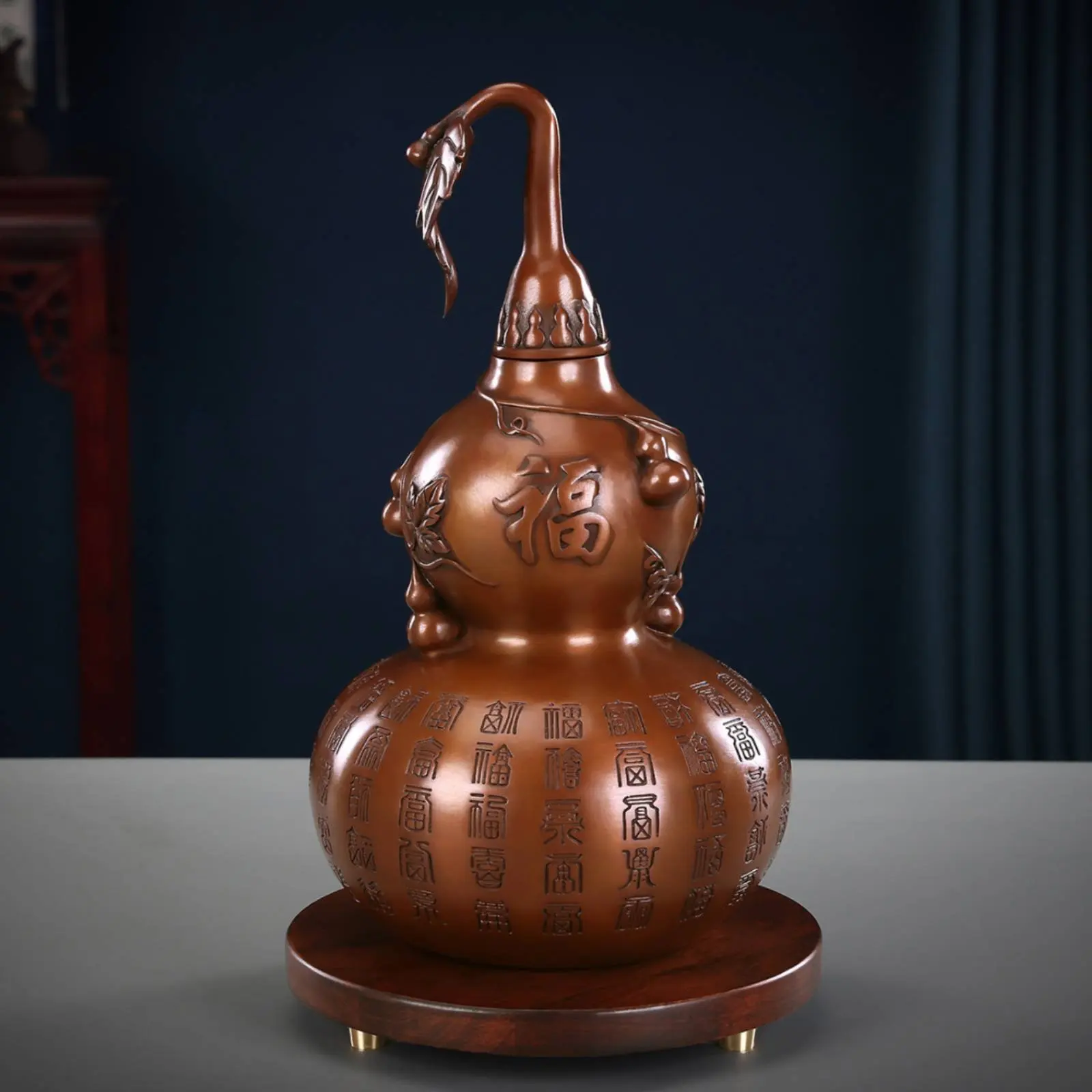 Copper Gourd Statue Engraved Pattern Hollow Gourd Ornament Metal Finish Longevity for Office, Entryway
Copper Gourd Statue Engraved Pattern Hollow Gourd Ornament Metal Finish Longevity for Office, Entryway