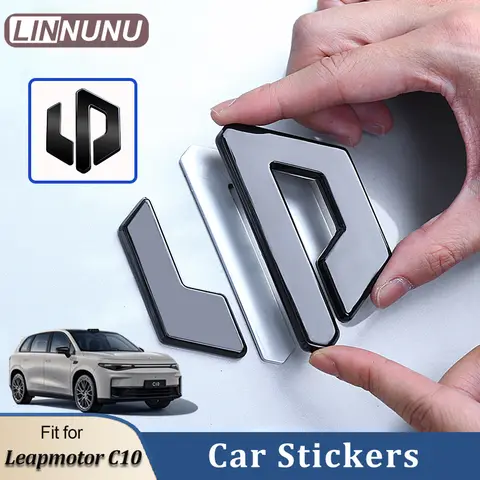 LINNUNU 3D for Leapmotor C10 Car Front Grille Head Hood Bonnet Emblem Steering wheel Badge Sticker Badge Hub Styling Accessories
