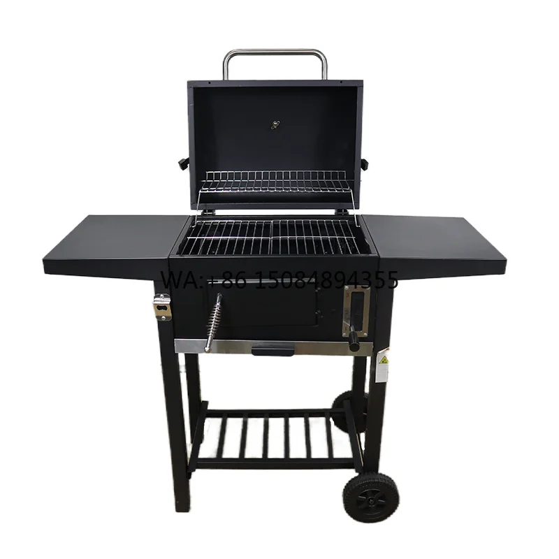 Portable Modern Charcoal BBQ Trolley Smoker with Double Side Tables Heavy Duty Grill Lid Remote Control Steel 0.7mm T
Portable Modern Charcoal BBQ Trolley Smoker with Double Side Tables Heavy Duty Grill Lid Remote Control Steel 0.7mm T