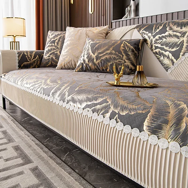 Leaf Jacquard Sofa Cushion Embroidery Lace Edge Sofa Cover Anti Slip Splicing Sofa Cover Autumn Winter Dutch Velvet Couch Cover
Leaf Jacquard Sofa Cushion Embroidery Lace Edge Sofa Cover Anti Slip Splicing Sofa Cover Autumn Winter Dutch Velvet Couch Cover