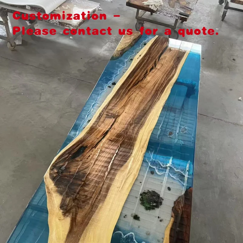 Изысканный стол из натуральной смолы с зеленой эпоксидной смолой и основанием из тикового дерева
Изысканный стол из натуральной смолы с зеленой эпоксидной смолой и основанием из тикового дерева