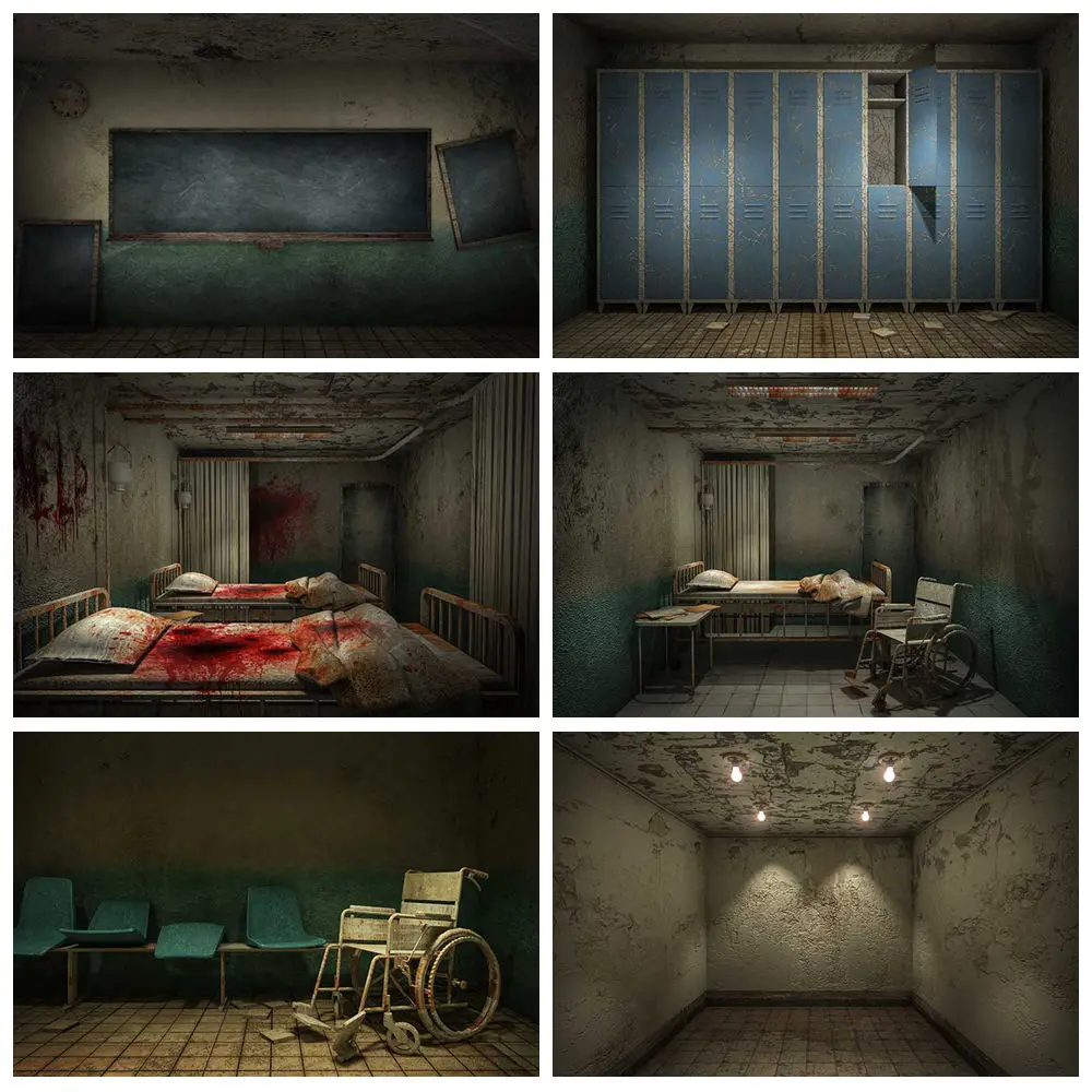 MOON.QG Thriller Halloween Background Abandoned Room Blackboards Lockers Blood Photocall Studio Horror Backdrop Photography
MOON.QG Thriller Halloween Background Abandoned Room Blackboards Lockers Blood Photocall Studio Horror Backdrop Photography