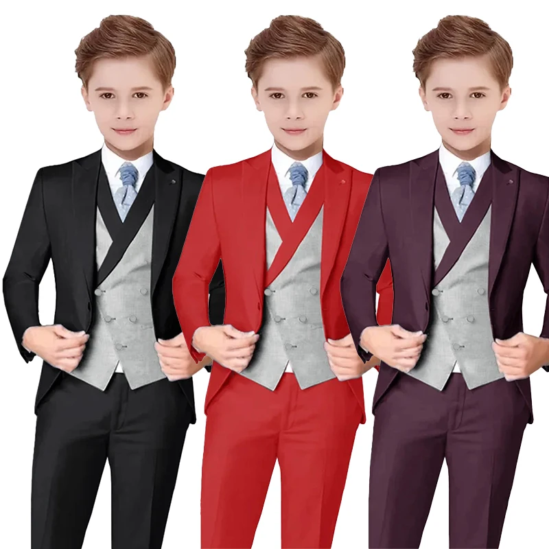 Boys Formal Suit Set for Wedding Birthday Party 3Piece Tuxedo Outfit Elegant Suit for Kids Boys Performance Boys' Suit Set
Boys Formal Suit Set for Wedding Birthday Party 3Piece Tuxedo Outfit Elegant Suit for Kids Boys Performance Boys' Suit Set
