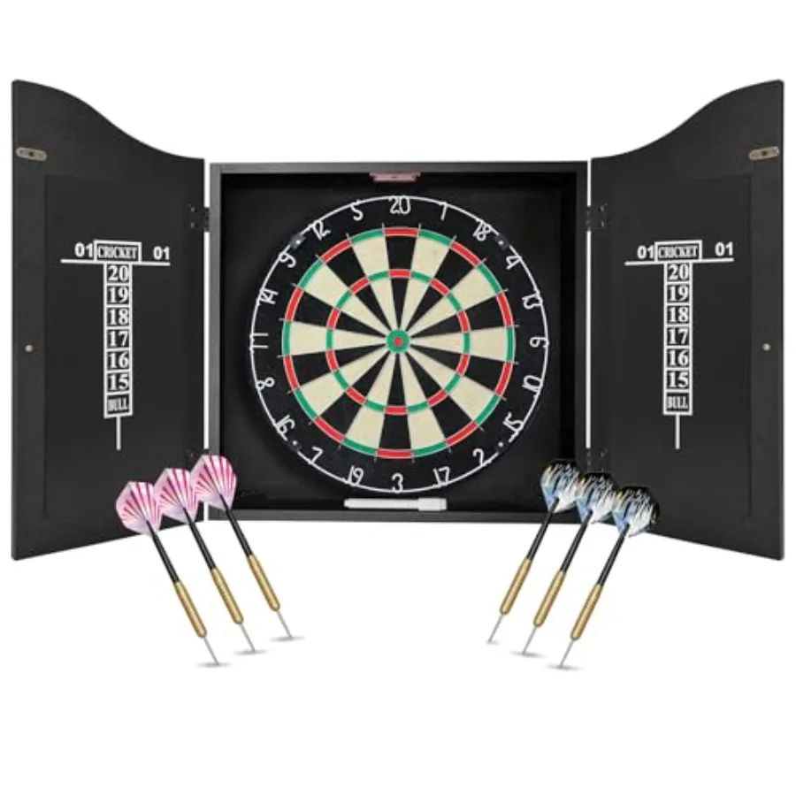 Outdoor bristle dart board set: 18 compressed sisal fiber with metal wire and rotating number ring, black with red/green accent
Outdoor bristle dart board set: 18 compressed sisal fiber with metal wire and rotating number ring, black with red/green accent