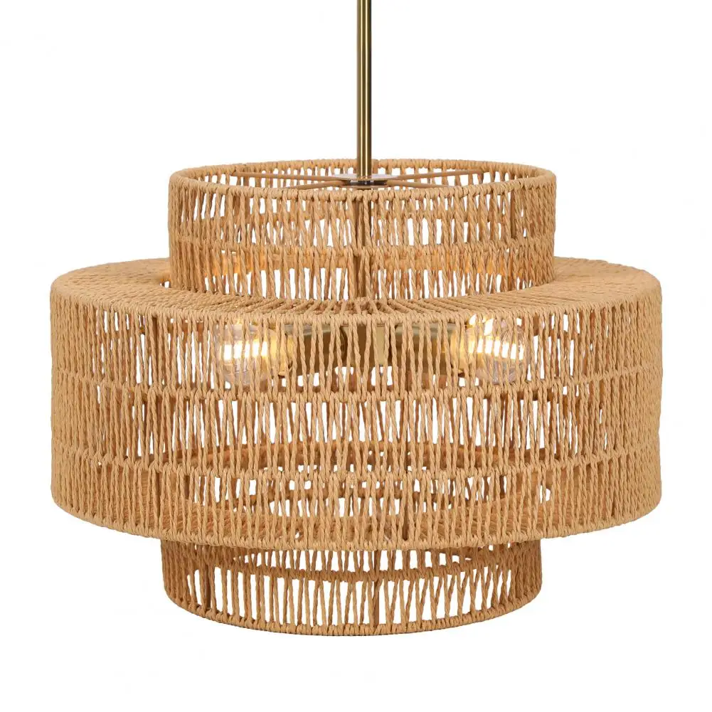 17.7" Rattan Lampshade, Rattan Farmhouse Chandelier Lamp Shade, 3-Tier Hand-Woven Rustic Drum Chandelier Pendant Lampshade for K
17.7" Rattan Lampshade, Rattan Farmhouse Chandelier Lamp Shade, 3-Tier Hand-Woven Rustic Drum Chandelier Pendant Lampshade for K