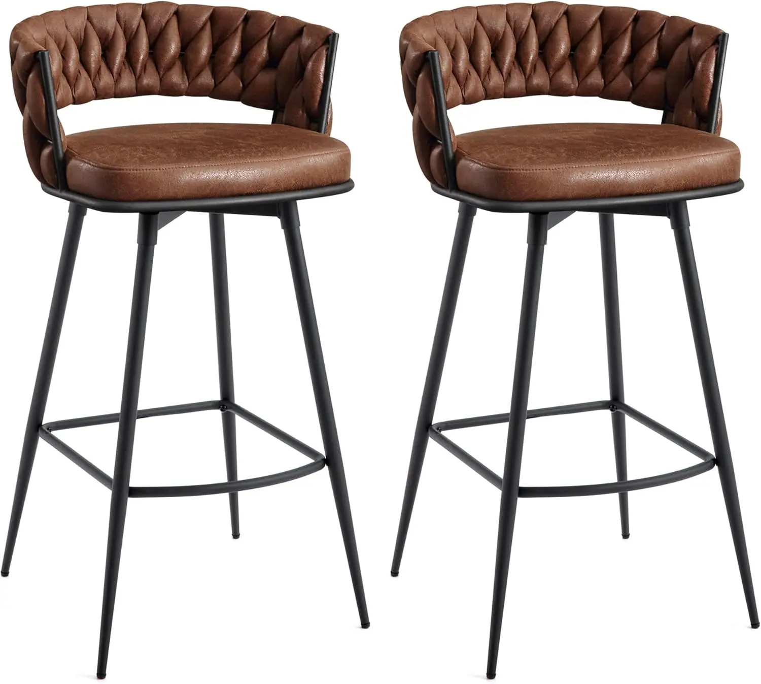 Swivel Counter Height Bar Stools Set Of Two 26 Inch Seat Height Barstools With Woven Back And Footrest Suede Fabric Stools For K
Swivel Counter Height Bar Stools Set Of Two 26 Inch Seat Height Barstools With Woven Back And Footrest Suede Fabric Stools For K