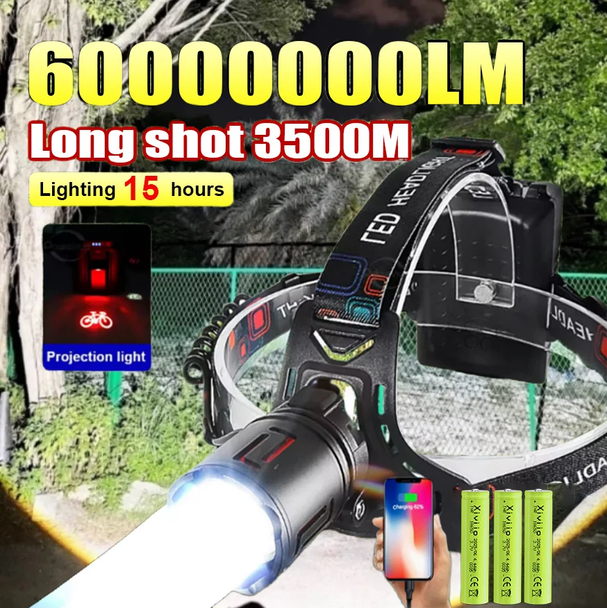 Суперяркая фара 60000000LM с USB-зарядкой, тактический светодиодный фонарь с зумом, водонепроницаемый фонарь для активного отдыха, кемпинга, рыбалки, езды на велосипеде
Суперяркая фара 60000000LM с USB-зарядкой, тактический светодиодный фонарь с зумом, водонепроницаемый фонарь для активного отдыха, кемпинга, рыбалки, езды на велосипеде