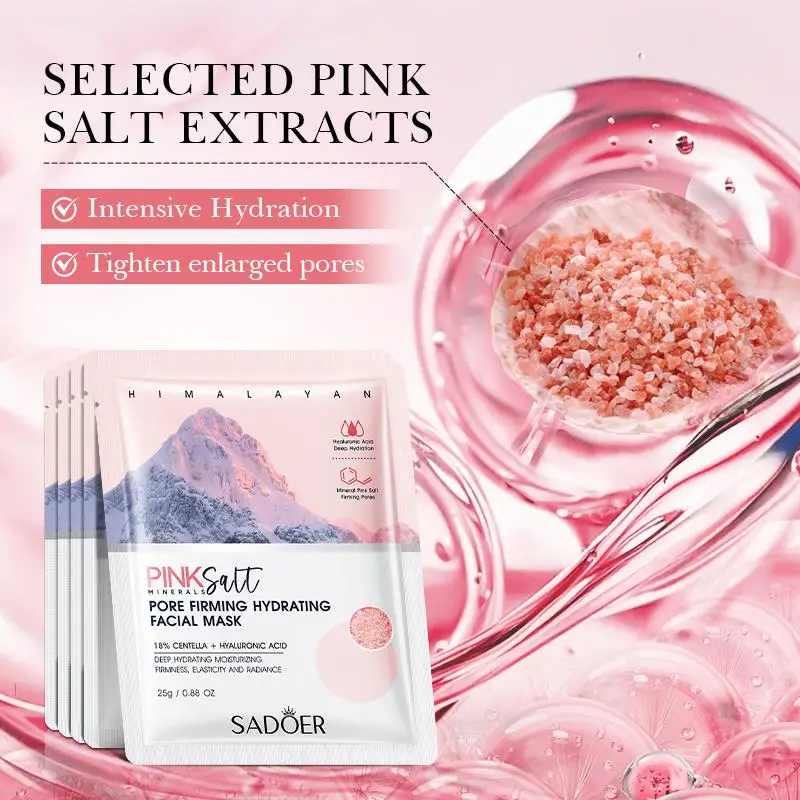 10pcs SADOER Himalayan Pink Salt Pore Firming Hydrating Mask Nourishing Moisturising Whitening Brightening Mask Facial Care
10pcs SADOER Himalayan Pink Salt Pore Firming Hydrating Mask Nourishing Moisturising Whitening Brightening Mask Facial Care
