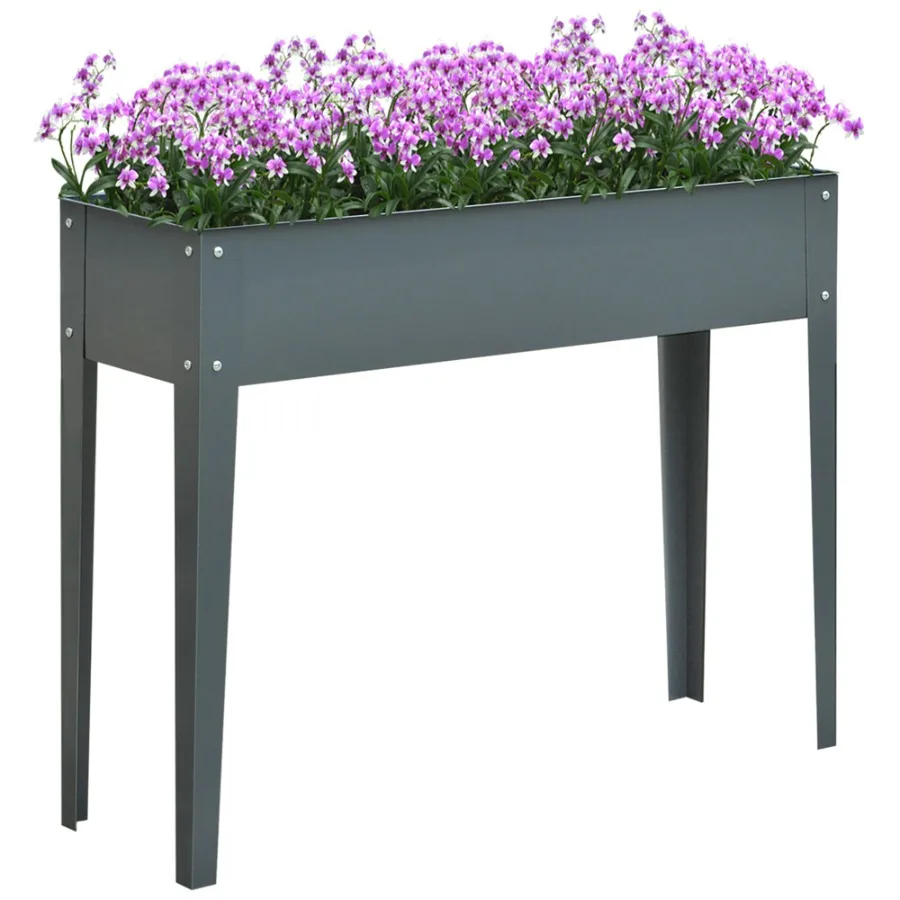 Metal Raised Garden Bed Elevated Planter Box with Legs and Drain Holes Dark Gray
Metal Raised Garden Bed Elevated Planter Box with Legs and Drain Holes Dark Gray