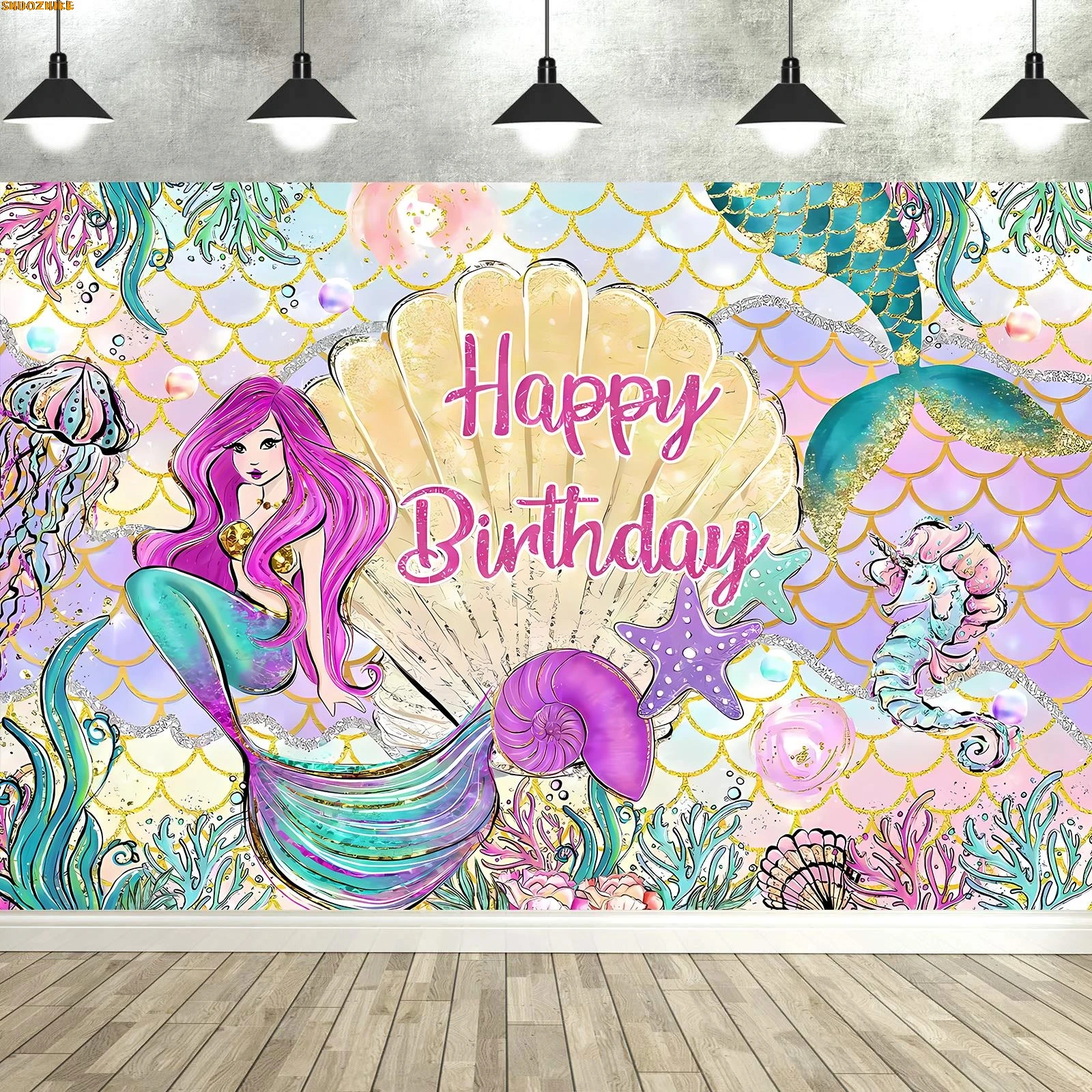 Mermaid Princess Photography Backdrop Underwater World Castle Pearl 1st Birthday Party Decortion Baby Shower Background KJ-01
Mermaid Princess Photography Backdrop Underwater World Castle Pearl 1st Birthday Party Decortion Baby Shower Background KJ-01