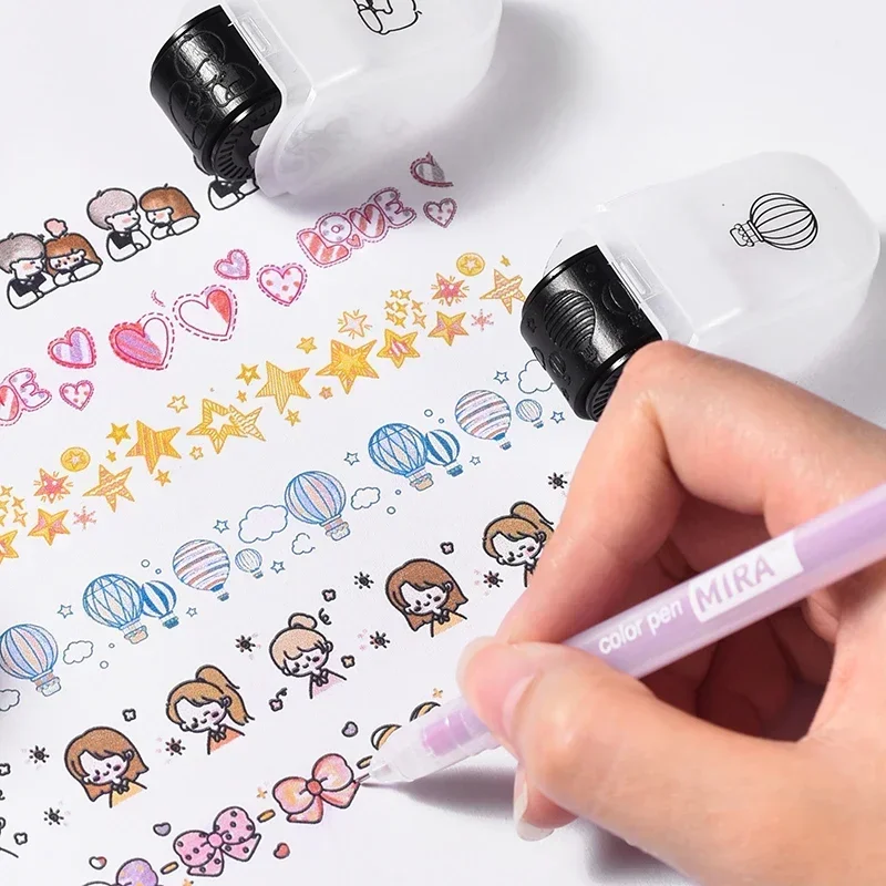 Cartoon Pattern Rolling Stamp Flower DIY Creative Seal Graffiti Handbook DIY Painting Stamps Roller Stationery Journal Supplies
Cartoon Pattern Rolling Stamp Flower DIY Creative Seal Graffiti Handbook DIY Painting Stamps Roller Stationery Journal Supplies