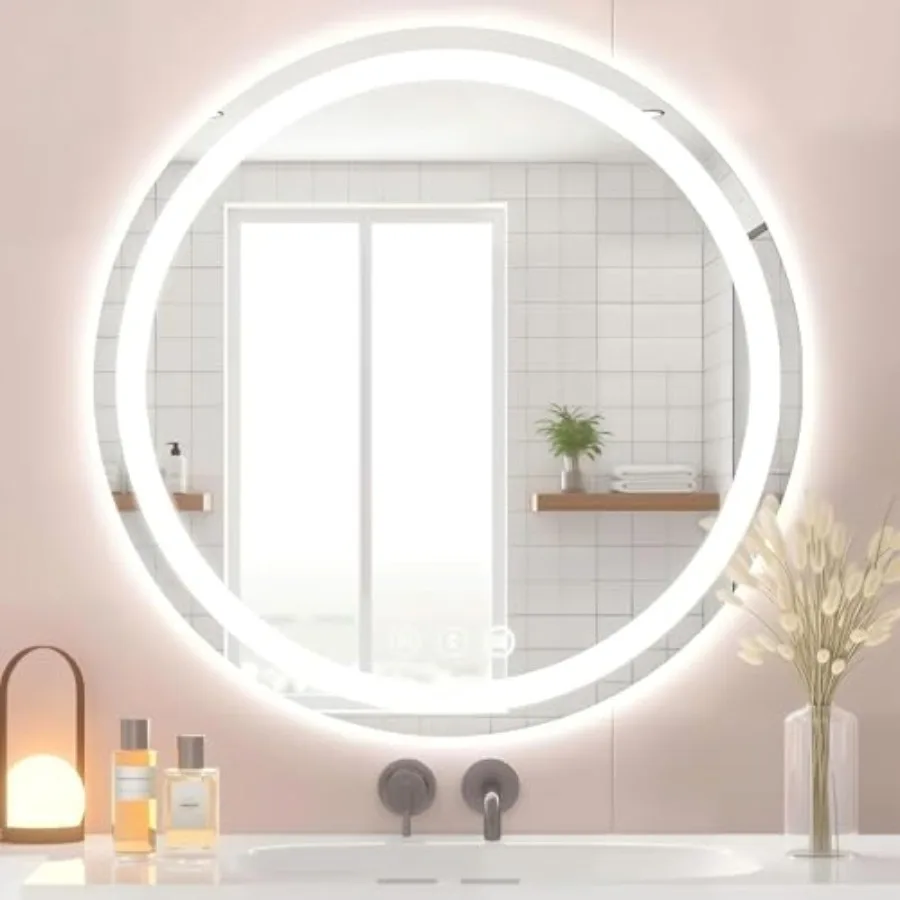 Led Bathroom Mirror with Lights Anti-Fog and Tri-Color Lighting - Wall Mounted Shaving Mirror with Touch Sensor Waterproof Smar
Led Bathroom Mirror with Lights Anti-Fog and Tri-Color Lighting - Wall Mounted Shaving Mirror with Touch Sensor Waterproof Smar