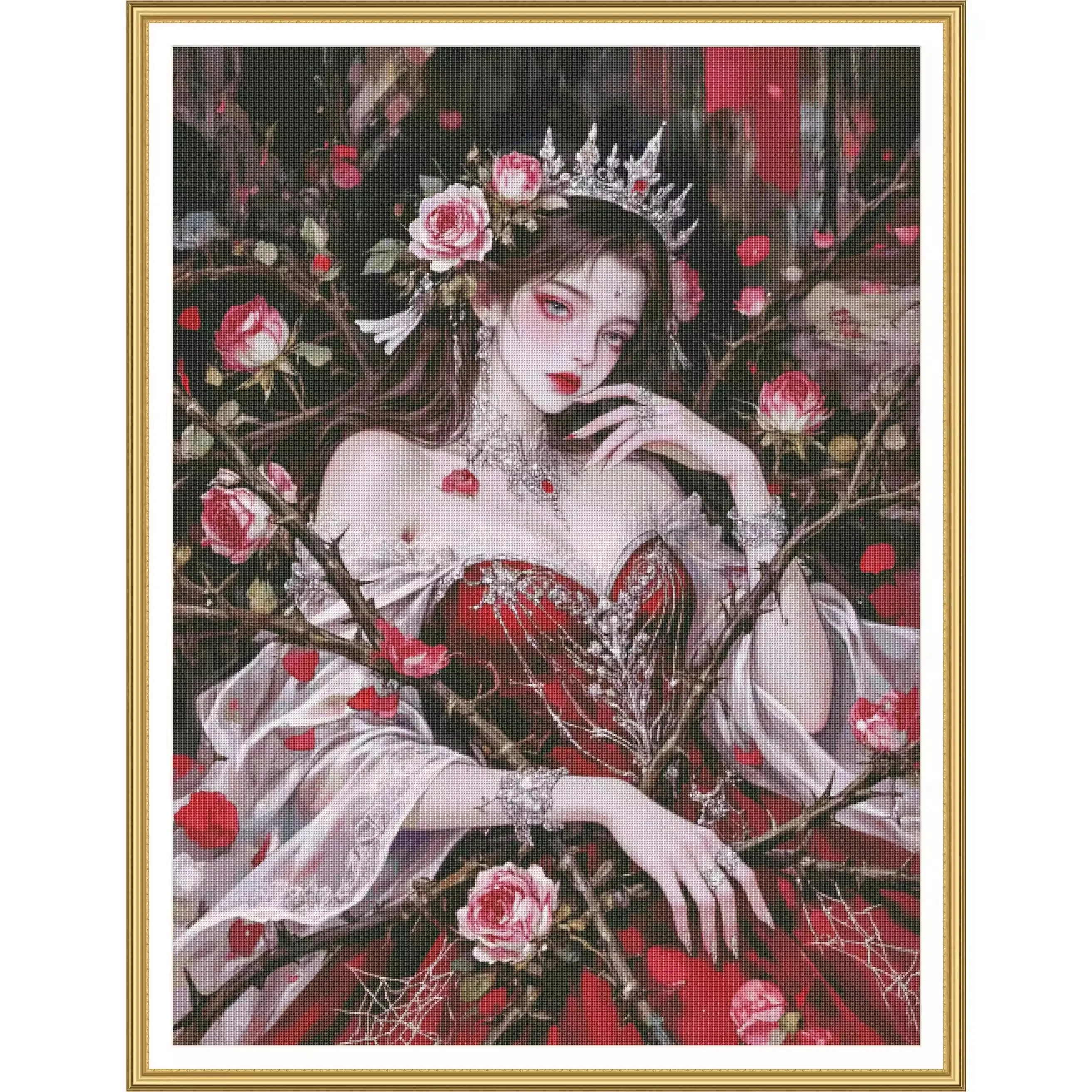 ZZ8204 - Queen of Rose 18CT 14CT 16CT Stamped Canvas Cross Stitch DIY Chinese Pattern Kit Home Needlework Embroidery 135 Colors
ZZ8204 - Queen of Rose 18CT 14CT 16CT Stamped Canvas Cross Stitch DIY Chinese Pattern Kit Home Needlework Embroidery 135 Colors