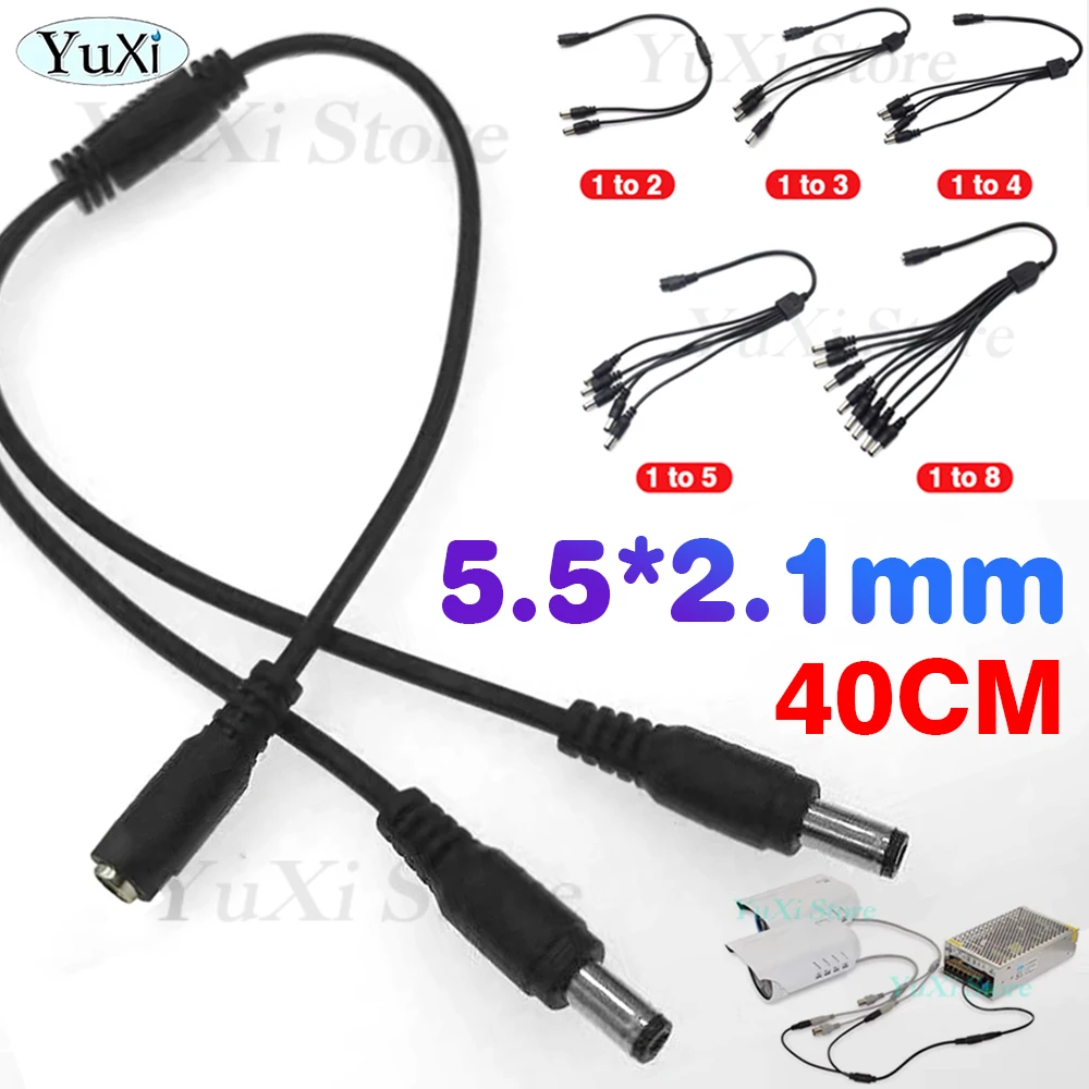 1Pc 5.5* 2.1mm DC Power Splitter Cable 5V 12V Power Adapter Connector Cord For CCTV Camera LED Strip Lights 1 to 2/3/4/5/8 Way
1Pc 5.5* 2.1mm DC Power Splitter Cable 5V 12V Power Adapter Connector Cord For CCTV Camera LED Strip Lights 1 to 2/3/4/5/8 Way