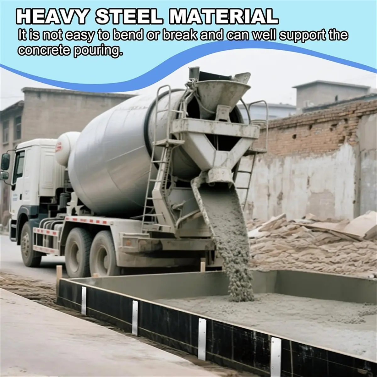 A1432P ~10PCS Flat Steel Stakes for Concrete Forms - Heavy Duty Solid Metal Concrete Stakes with Holes, Rust Coating 15.7IN
A1432P ~10PCS Flat Steel Stakes for Concrete Forms - Heavy Duty Solid Metal Concrete Stakes with Holes, Rust Coating 15.7IN