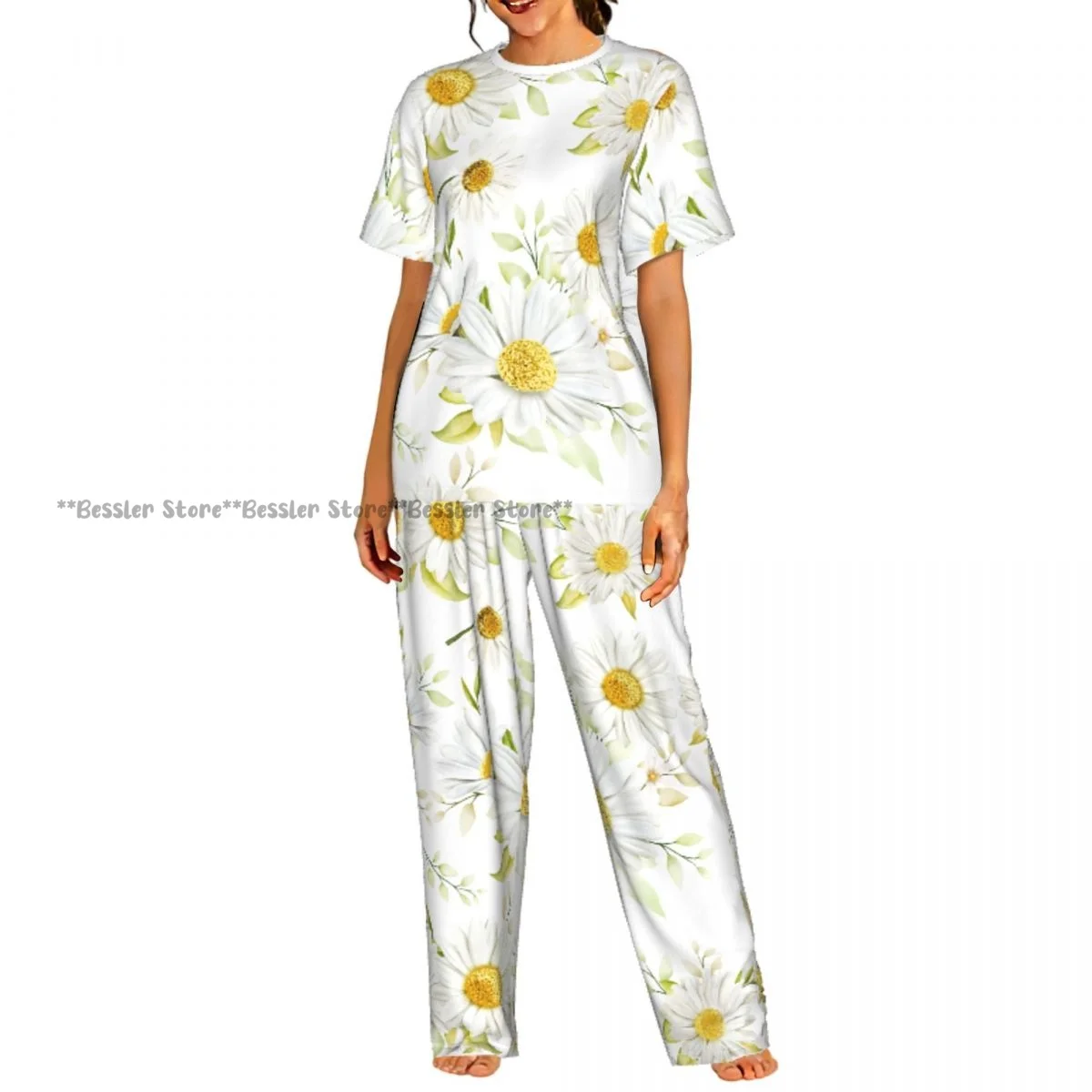 Women's Chrysanthemum Seamless Pattern short sleeve trousers casual pajamas set
Women's Chrysanthemum Seamless Pattern short sleeve trousers casual pajamas set