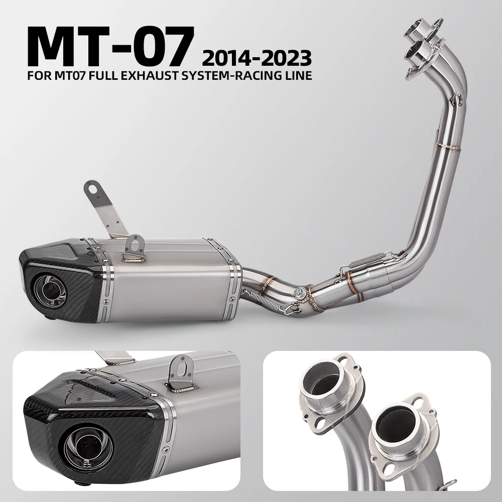 Slip on For Yamaha MT-07 FZ-07 Full Motorcycle muffler Exhaust Escape with db killer System Front Middle Link Pipe 2014-2023
Slip on For Yamaha MT-07 FZ-07 Full Motorcycle muffler Exhaust Escape with db killer System Front Middle Link Pipe 2014-2023