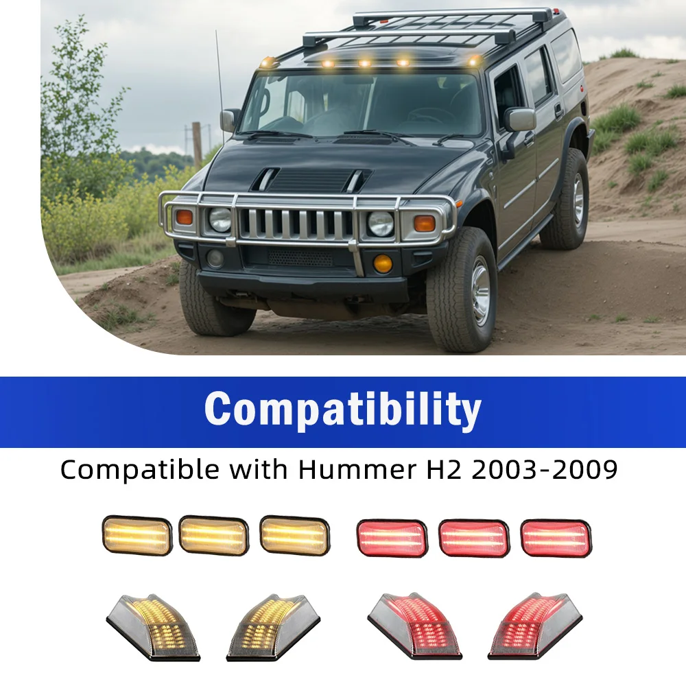 Cab Roof Top Marker Lights Side Marker Lights For Hummer H2 2003-2009 Smoked/Clear Lens Clearance Lamps
Cab Roof Top Marker Lights Side Marker Lights For Hummer H2 2003-2009 Smoked/Clear Lens Clearance Lamps