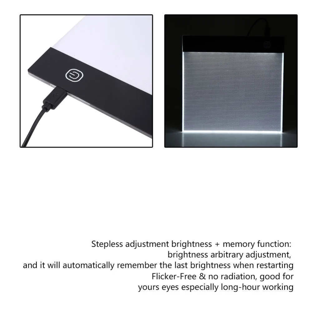 A5 LED Light Drawing Board with USB Cable Adjustable Brightness Calligraphy Copy Light Table Steady Light Portable
A5 LED Light Drawing Board with USB Cable Adjustable Brightness Calligraphy Copy Light Table Steady Light Portable