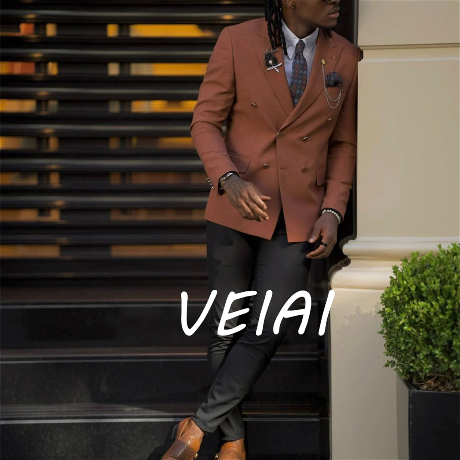 Brown Peak Lapel Fashion Double Breasted Jacket Formal Male Blazer Sets For Wedding Party Wear Custom 2 Pieces Costume Homme
Brown Peak Lapel Fashion Double Breasted Jacket Formal Male Blazer Sets For Wedding Party Wear Custom 2 Pieces Costume Homme