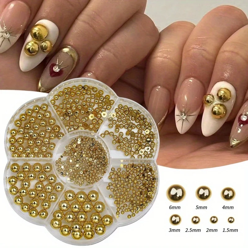 7 Grids Luxury Boxed Half Round Gold Pearls Multi-size Colorful Flat Bottom Resin Nail Art Accessories DIY Nail Charms
7 Grids Luxury Boxed Half Round Gold Pearls Multi-size Colorful Flat Bottom Resin Nail Art Accessories DIY Nail Charms