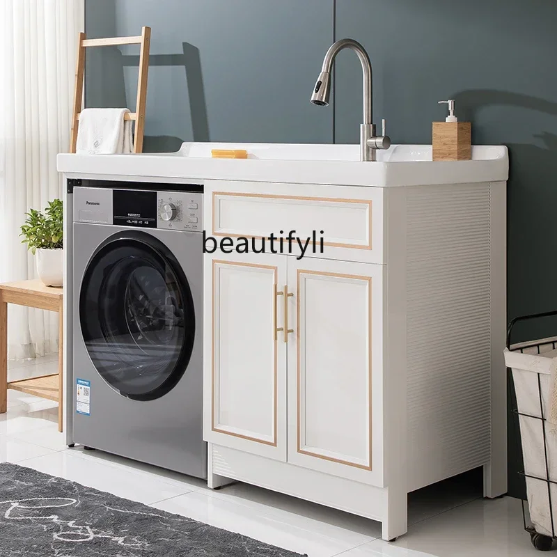 yj57 Алюминиевый балконный шкаф для стиральной машины, комбинированный встроенный керамический бассейн
yj57 Алюминиевый балконный шкаф для стиральной машины, комбинированный встроенный керамический бассейн