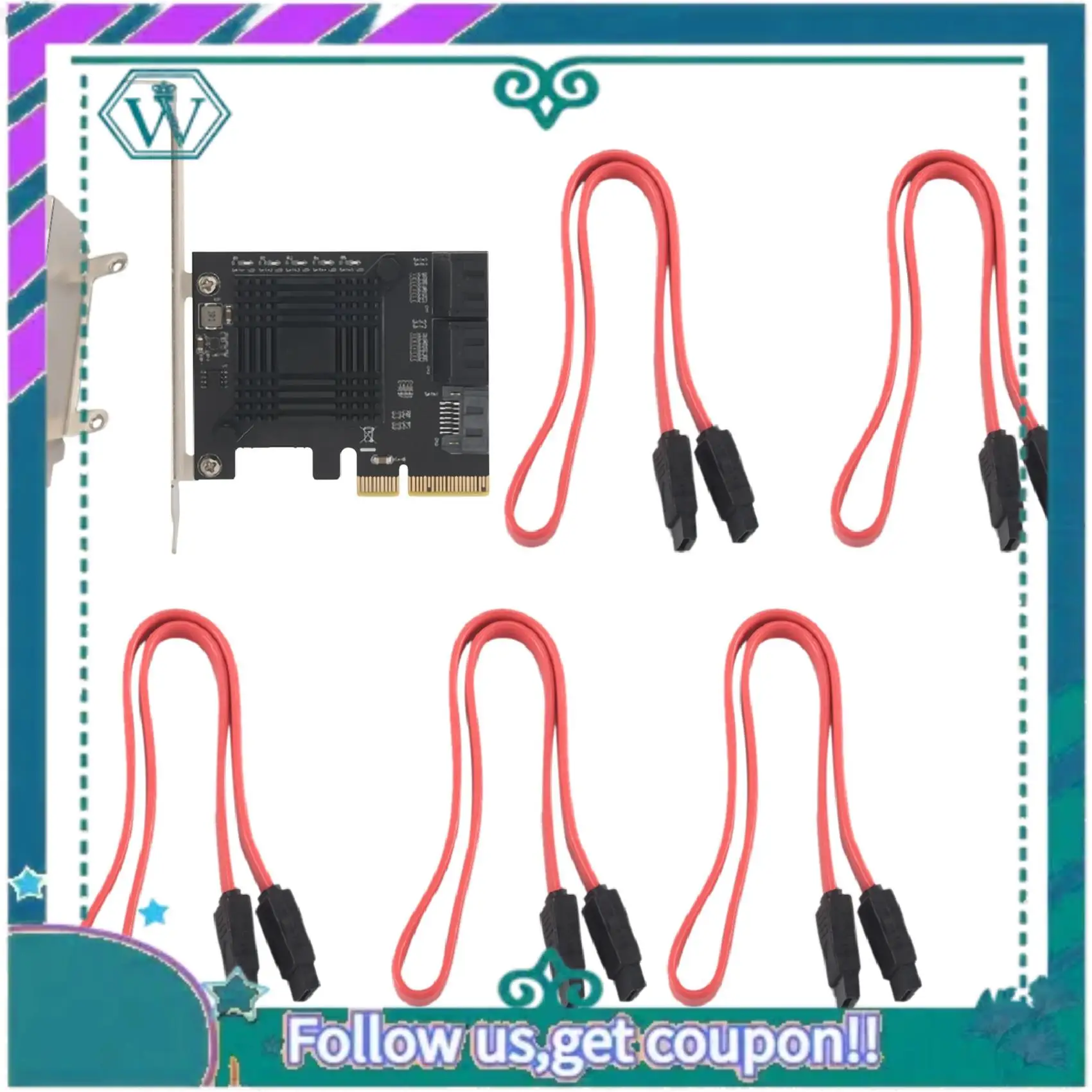 A75Q-PCIE To 5-Port SATA III 6 Gbps SATA Controller Expansion Card Computer Chassis Adapter Card JMB585 With 5 Cables
A75Q-PCIE To 5-Port SATA III 6 Gbps SATA Controller Expansion Card Computer Chassis Adapter Card JMB585 With 5 Cables