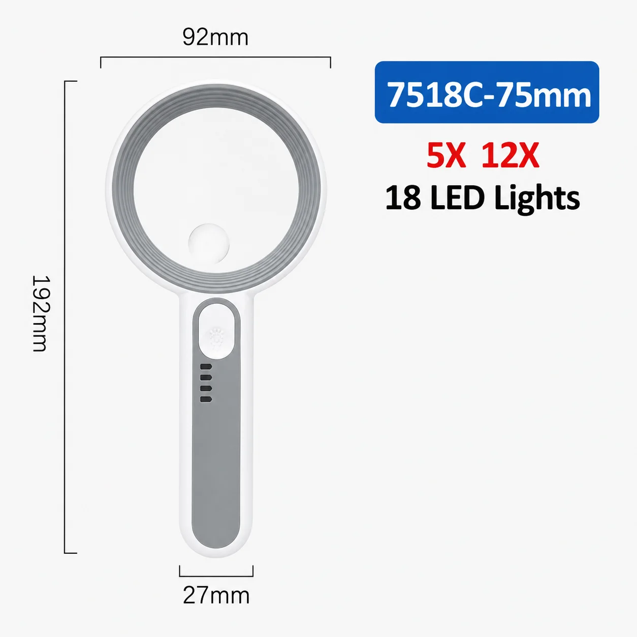 5/6/11/12/30X LED Light Rechargeable Portable Magnifying Glass Set with Three Levels of Brightness for Seniors Reading Magnifier
5/6/11/12/30X LED Light Rechargeable Portable Magnifying Glass Set with Three Levels of Brightness for Seniors Reading Magnifier