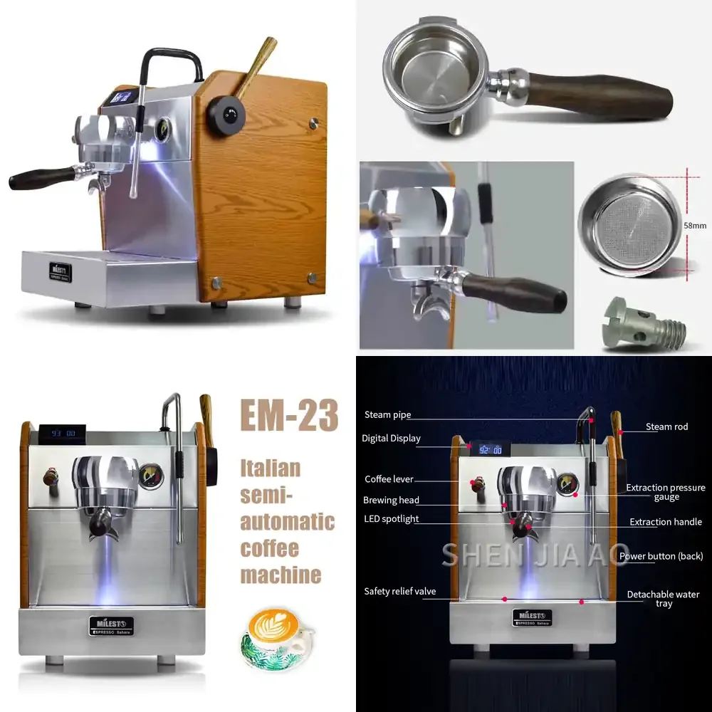 Italian Coffee Maker Machine Em-23 Type Electric Pump Type Pressure Milk Foam Commercial Espresso Machine Dual
Italian Coffee Maker Machine Em-23 Type Electric Pump Type Pressure Milk Foam Commercial Espresso Machine Dual