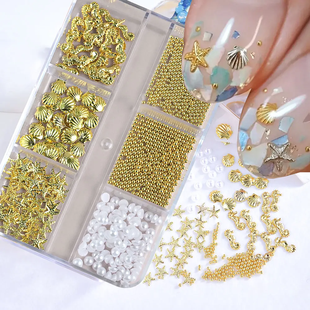 6 сеток, золотая ракушка, морская звезда, металлические заклепки, подвески для ногтей, стальной шар/жемчуг, украшения для дизайна ногтей, 3D летние ракушки, звезды, маникюрные шпильки
6 сеток, золотая ракушка, морская звезда, металлические заклепки, подвески для ногтей, стальной шар/жемчуг, украшения для дизайна ногтей, 3D летние ракушки, звезды, маникюрные шпильки