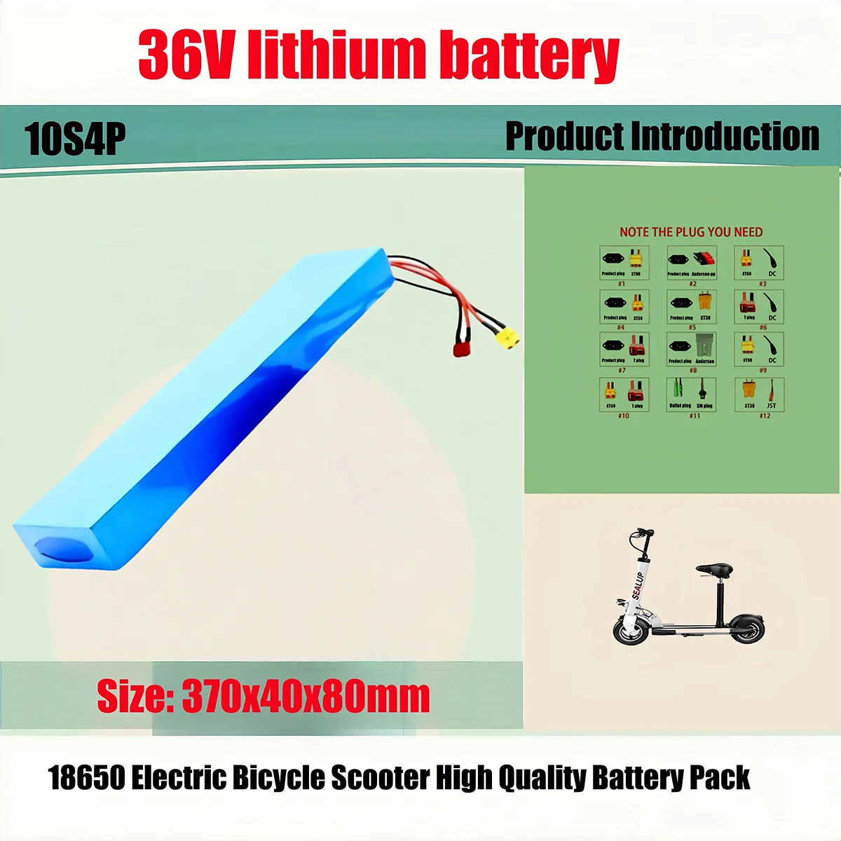 10S4p18650 lithium-ion battery pack 36V 8Ah 10Ah 14Ah 20AHelectric commuting tool 300W-700W battery replacement 36v battery
10S4p18650 lithium-ion battery pack 36V 8Ah 10Ah 14Ah 20AHelectric commuting tool 300W-700W battery replacement 36v battery