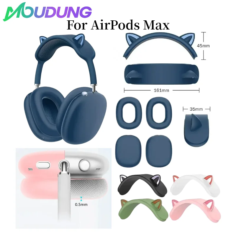 MOUDUNG 3 in 1 Cat Ears Design Headband Protective Earpads Cover Shockproof Headphone Accessories For AirPods Max Headphone
MOUDUNG 3 in 1 Cat Ears Design Headband Protective Earpads Cover Shockproof Headphone Accessories For AirPods Max Headphone