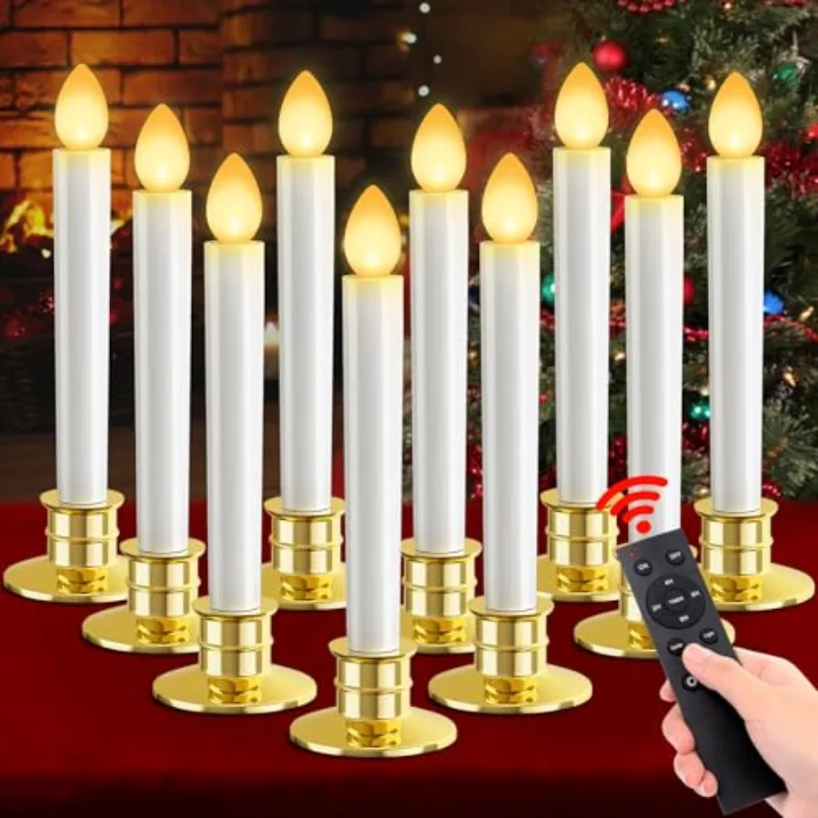 10 Pack Christmas Window Candles Lights Flameless Candle Battery Operated Candles with Remote Control Timer Holders LED Candle
10 Pack Christmas Window Candles Lights Flameless Candle Battery Operated Candles with Remote Control Timer Holders LED Candle