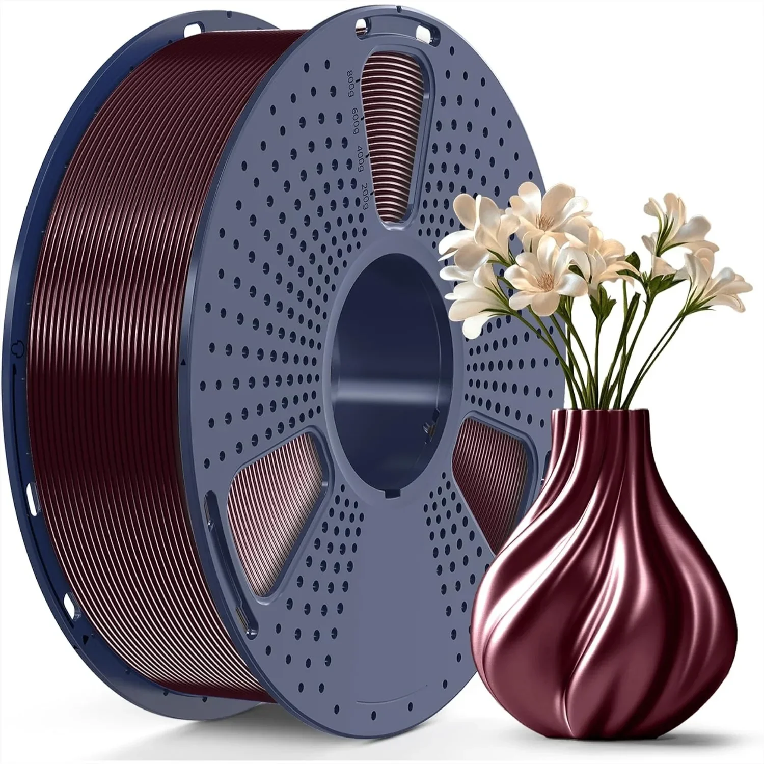 98A TPU Filament 1.75mm, Glossy Silk Surface Flexible 3D Printing Filament, Dimensional Accuracy +/- 0.03mm, 1kg Spool, Burgundy
98A TPU Filament 1.75mm, Glossy Silk Surface Flexible 3D Printing Filament, Dimensional Accuracy +/- 0.03mm, 1kg Spool, Burgundy