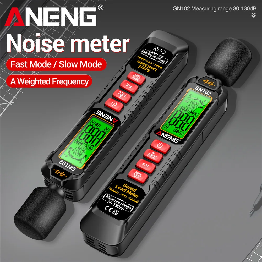 ANENG GN102 Sound Level Scorecard 30-130dB Noise Detection Low Battery Warning with Backlight Data Retention Environment Tester
ANENG GN102 Sound Level Scorecard 30-130dB Noise Detection Low Battery Warning with Backlight Data Retention Environment Tester