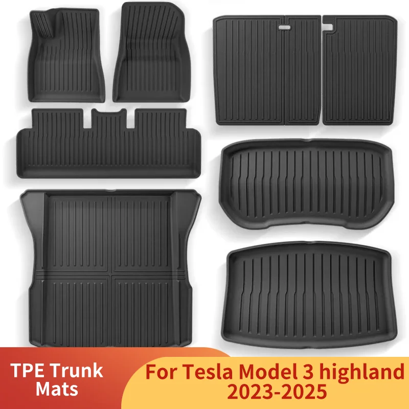 For Tesla Model 3+ Highland TPE Trunk Mats Waterproof Wear-resistant Foot Pads Front and Rear Trunk Mat Car Accessories Set
For Tesla Model 3+ Highland TPE Trunk Mats Waterproof Wear-resistant Foot Pads Front and Rear Trunk Mat Car Accessories Set