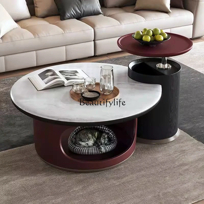 Stone Coffee Table Combination Living Room Household Round Italian Light Luxury Pet Cat Nest Tea Table
Stone Coffee Table Combination Living Room Household Round Italian Light Luxury Pet Cat Nest Tea Table