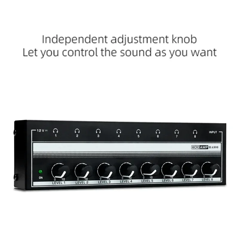 For Music Mixer Recording Ultra-Compact Sound amplifier HA800 8 Channel Headphone amplifier Audio Stereo Amp Microamp Amplifier
For Music Mixer Recording Ultra-Compact Sound amplifier HA800 8 Channel Headphone amplifier Audio Stereo Amp Microamp Amplifier