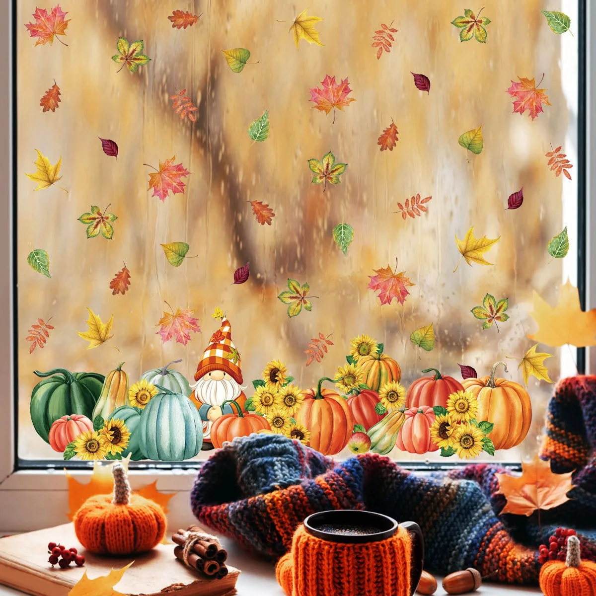 Watercolor Fall Maple Leaf Pumpkin Gnome Sunflower Static Cling Window Decal Thanksgiving Home Decor Sticker Removable
Watercolor Fall Maple Leaf Pumpkin Gnome Sunflower Static Cling Window Decal Thanksgiving Home Decor Sticker Removable