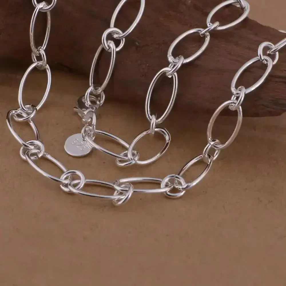 Fine hot 925 Sterling Silver women men necklace jewelry noble fashion cute wedding Christmas gifts luxury 18inches 45cm
Fine hot 925 Sterling Silver women men necklace jewelry noble fashion cute wedding Christmas gifts luxury 18inches 45cm