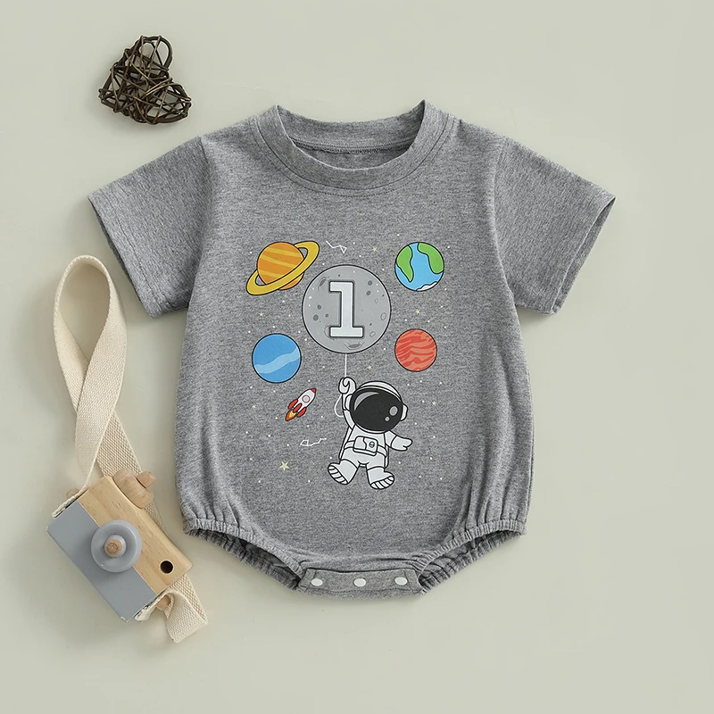 SUNSIOM Baby Boy Birthday Romper Short Sleeve Round Neck Astronaut Planet Print Bodysuit Newborn Outfit
SUNSIOM Baby Boy Birthday Romper Short Sleeve Round Neck Astronaut Planet Print Bodysuit Newborn Outfit