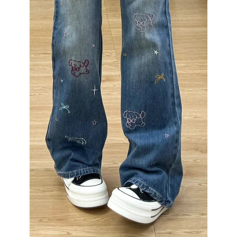 High Waist Retro Straight Leg Jeans Women2025Hot-Selling Autumn New Design Embroidered Loose Slimming Wide-Leg Pants
High Waist Retro Straight Leg Jeans Women2025Hot-Selling Autumn New Design Embroidered Loose Slimming Wide-Leg Pants