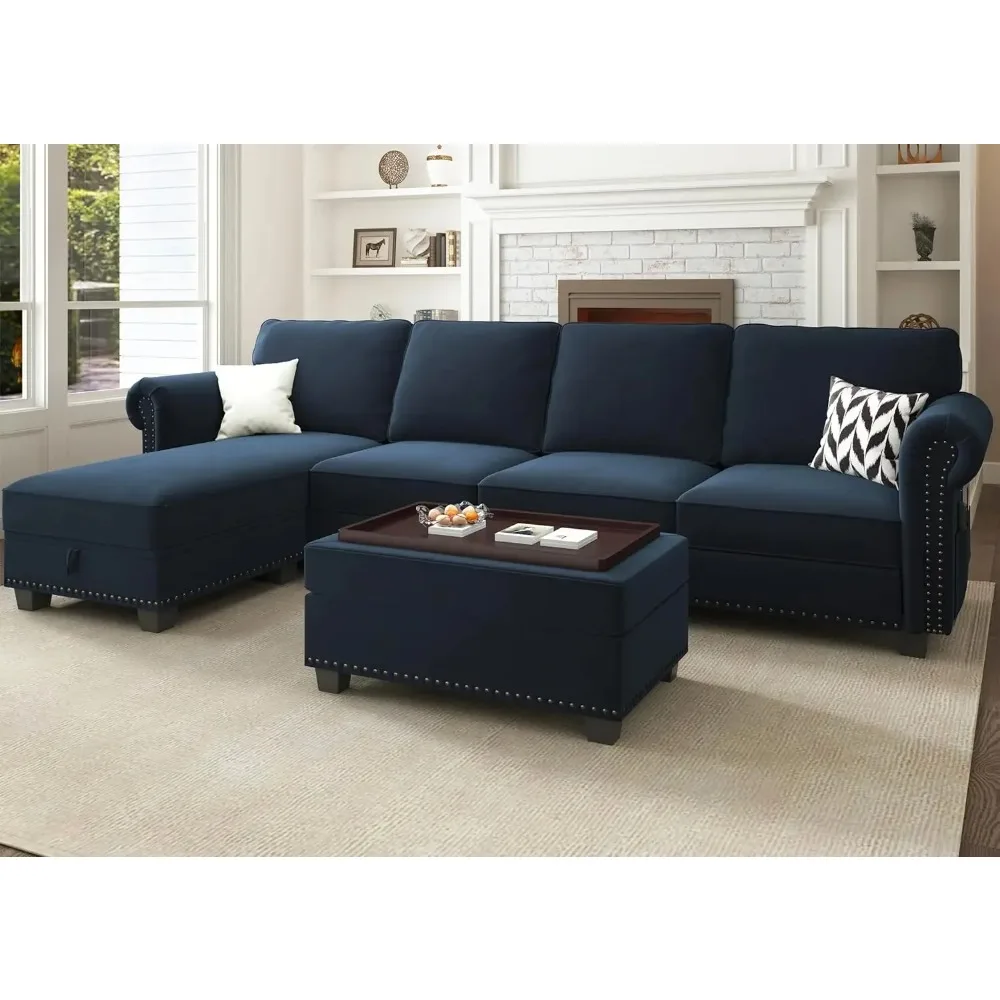 Convertible Sectional Sofa Couch, L Shaped Couch with Storage Ottoman Reversible Sofa
Convertible Sectional Sofa Couch, L Shaped Couch with Storage Ottoman Reversible Sofa