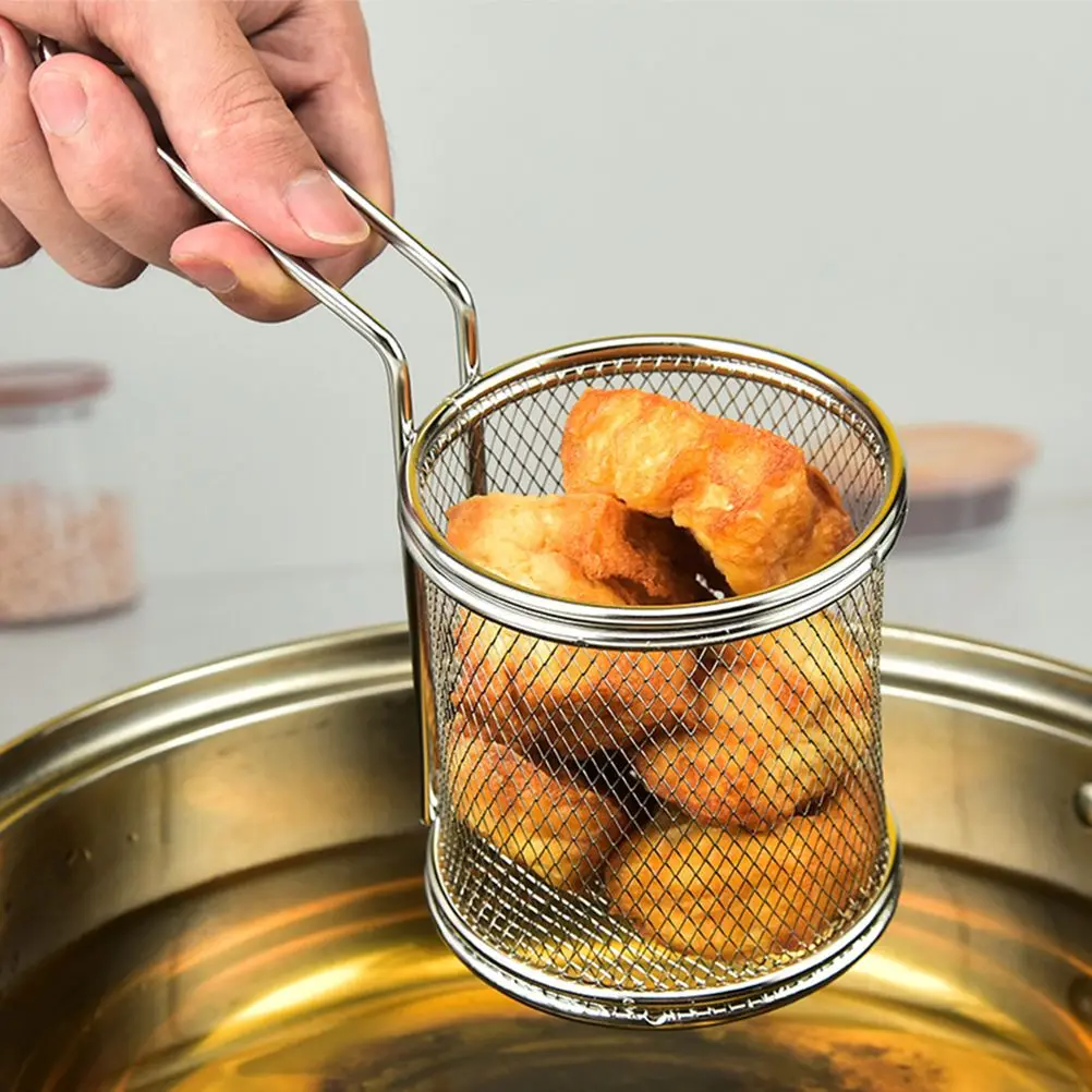 2 Pcs Stainless Steel Fry Basket Reusable Mesh Oil Food Round Baskets Multifunctional Kitchen Gadget Long Term Handheld
2 Pcs Stainless Steel Fry Basket Reusable Mesh Oil Food Round Baskets Multifunctional Kitchen Gadget Long Term Handheld