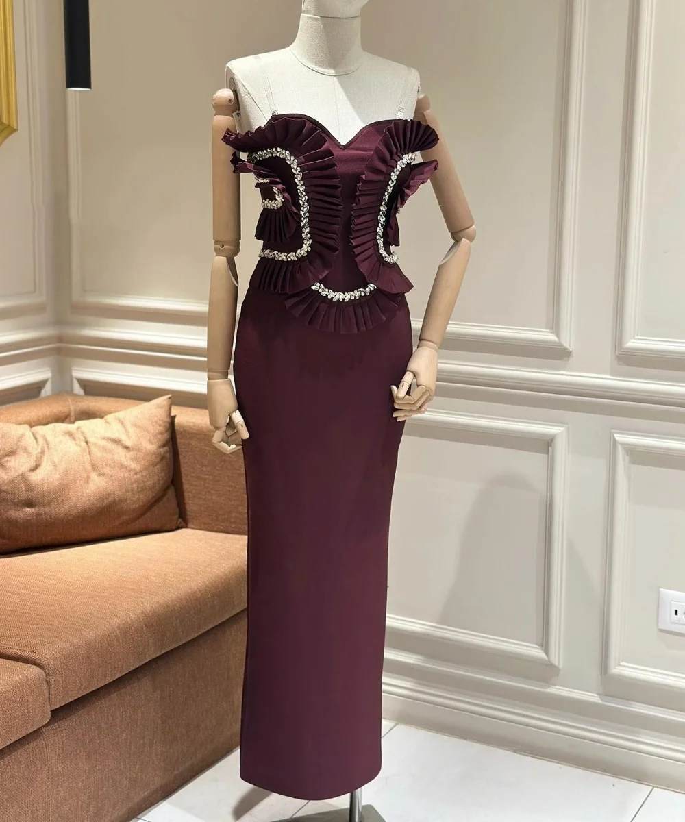 Customized Exquisite Jersey Pleat Ruched Straight Sweetheart Long Dresses Bespoke Occasion Celebrity Simple Modern Style
Customized Exquisite Jersey Pleat Ruched Straight Sweetheart Long Dresses Bespoke Occasion Celebrity Simple Modern Style