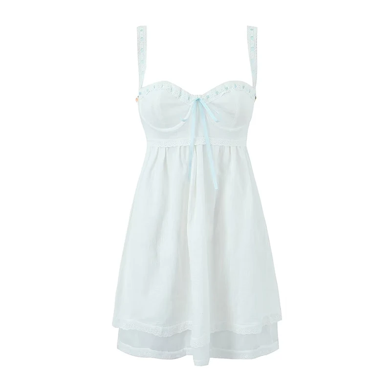 Holiday Summer White Sling Dress Sexy Elegant Women Party Mini Dresses Lacing Up Back Floral Beautiful Robe
Holiday Summer White Sling Dress Sexy Elegant Women Party Mini Dresses Lacing Up Back Floral Beautiful Robe